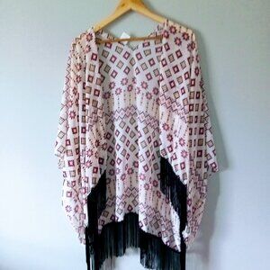 Aztec or Boho Design Shaw with Frills